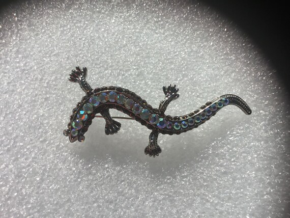 Vintage Silver Tone Salamander Lizard Aurora Bore… - image 7
