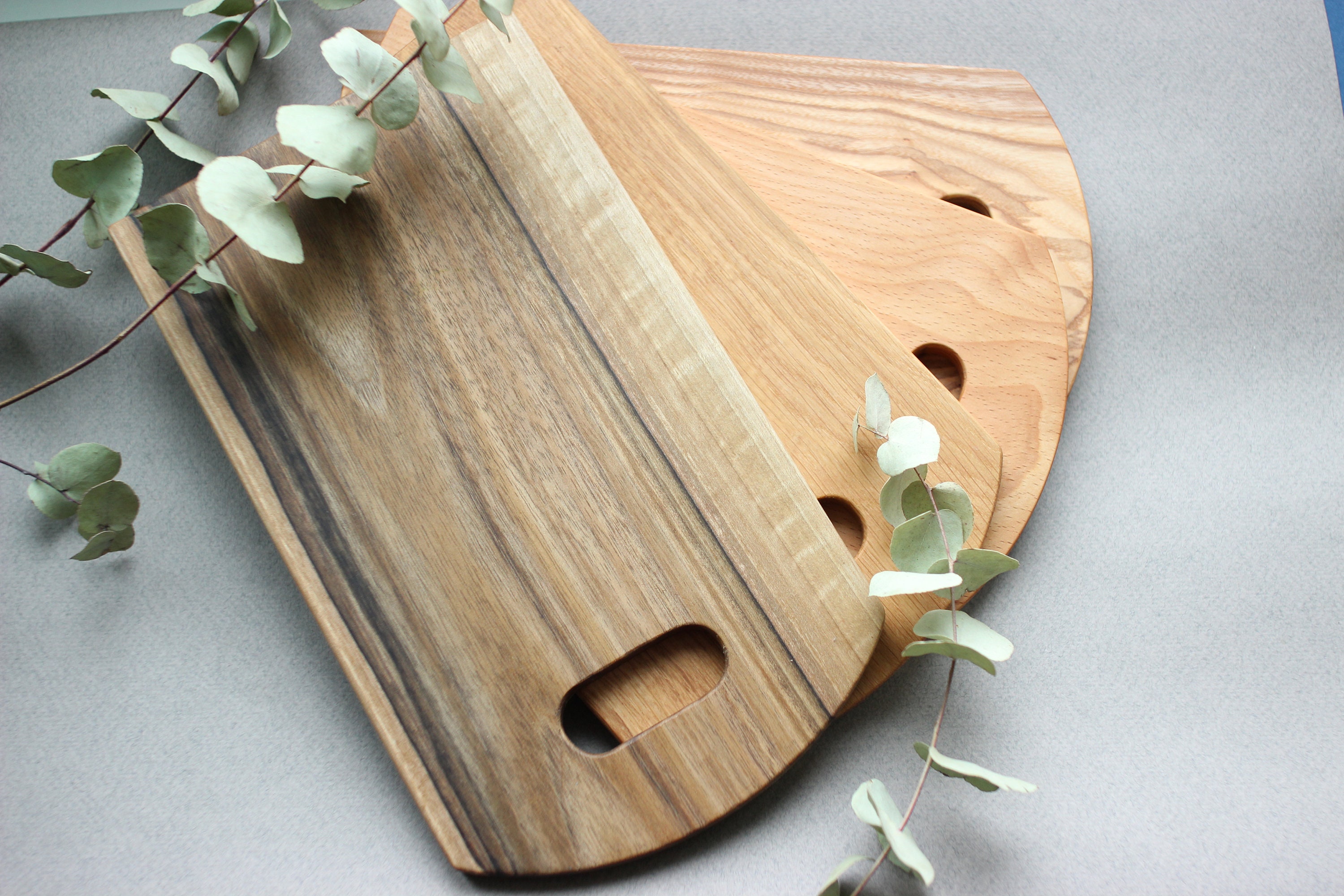 Wooden cutting boards set. 4 boards different types of wood. Etsy
