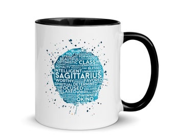 SAGITTARIUS PAINTED MUG/Sagittarius Tea Cup/Zodiac Sign Coffee Mug/Tea Cup/Coffee Mug/Painted Mug/Mug Gift/Tea Cup Gift/Ceramic Mug/Tea Mug