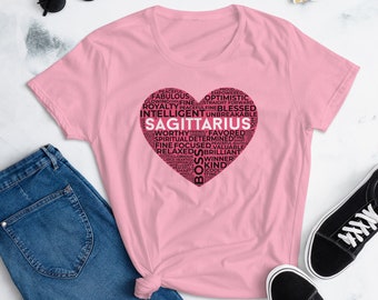 SAGITTARIUS HEART T-SHIRT/Sagittarius Birthday T-Shirt/Horoscope T-Shirt/Zodiac Sign T-Shirt/Dance T-Shirt/Yoga T-Shirt/Gift For Her/T-Shirt