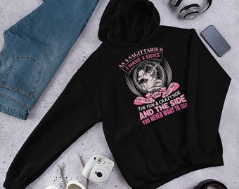 3 SIDES SAGITTARIUS HOODIE/Sagittarius Hoodie/Sagittarius Birthday Hoodie/Unisex Hoodie/Astrological Hoodie/Dance Hoodie/Yoga Hoodie/Hoodie