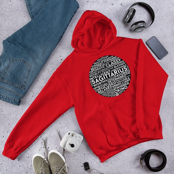 SAGITTARIUS UNISEX HOODIE/Inspirational Hoodie/Zodiac Sign Hoodie/Star Sign Hoodie/Astrology Hoodie/Yoga Hoodie/Dance Hoodie/Black Hoodie