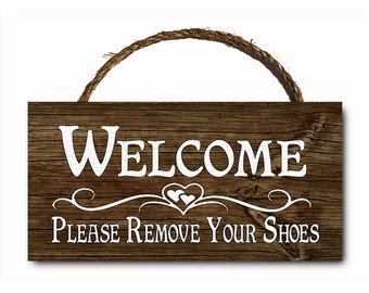 Welcome Please Remove Your Shoes Metal Sign Decorative Wall Hanging Plaque Welcome Please Remove Your Shoes Metal Sign Decorative Wall Hanging Plaque
