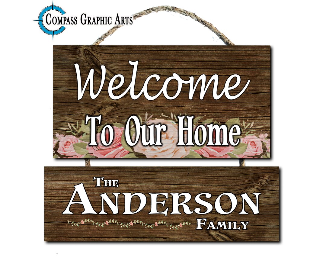 Welcome Sign Personalized Last Name Custom Family Name - Etsy