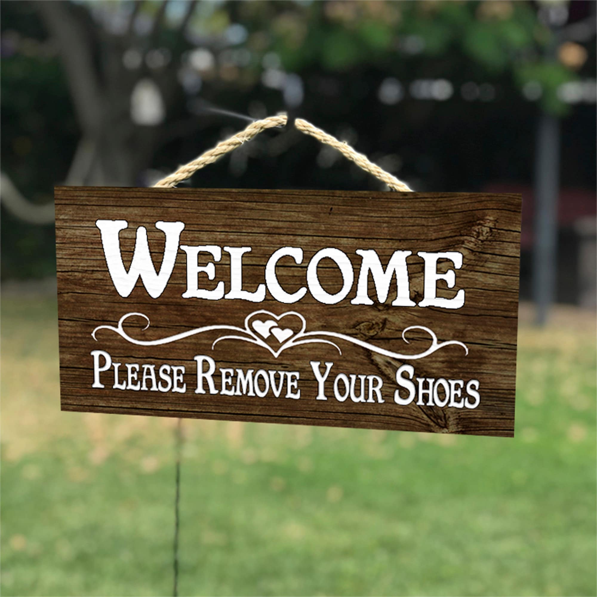 Welcome To The Beach Sandals Hanging Wood Plaque Wall Sign 12x6