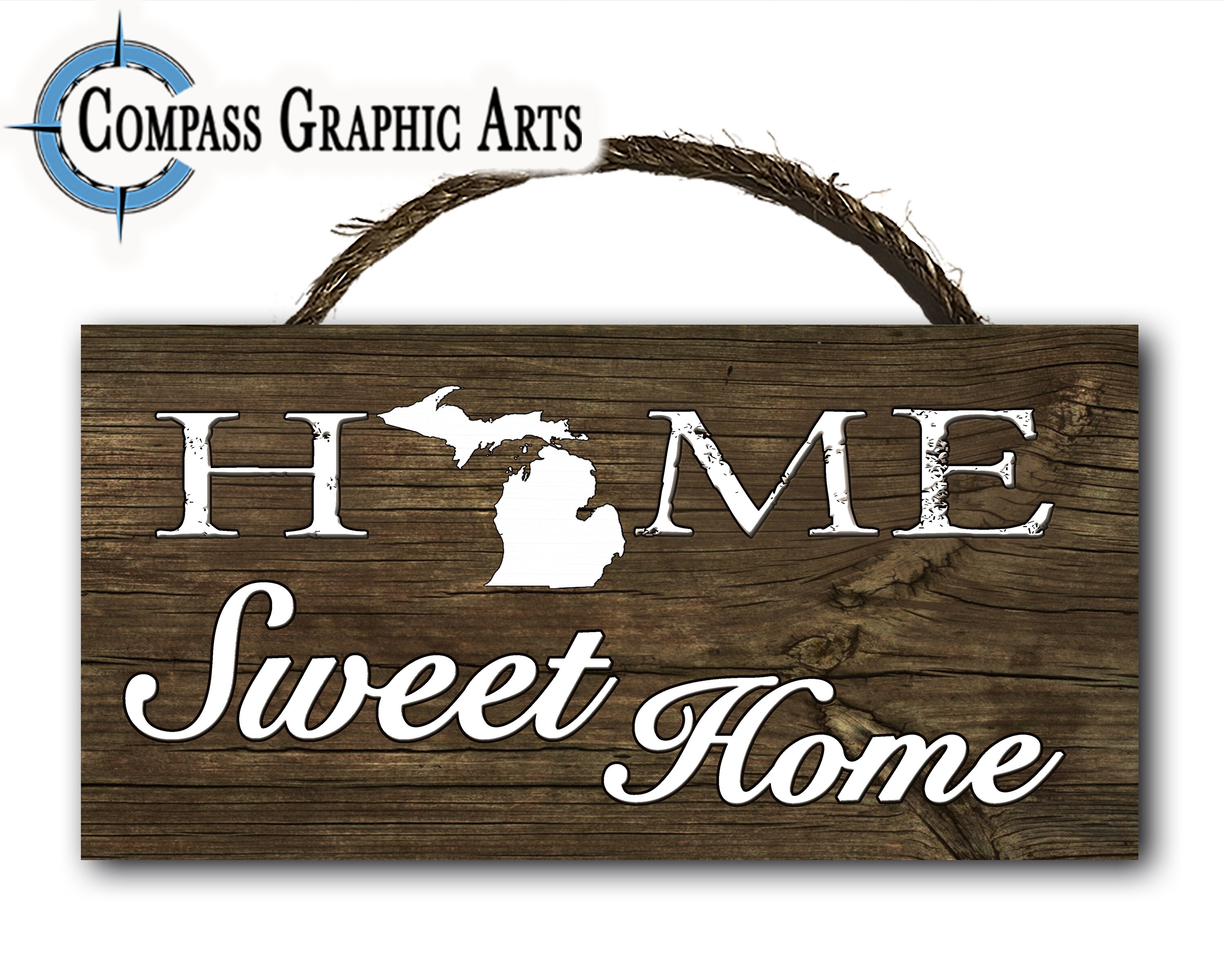 Home Sweet Home Michigan State Hanging Wood Plaque Door Wall Etsy UK
