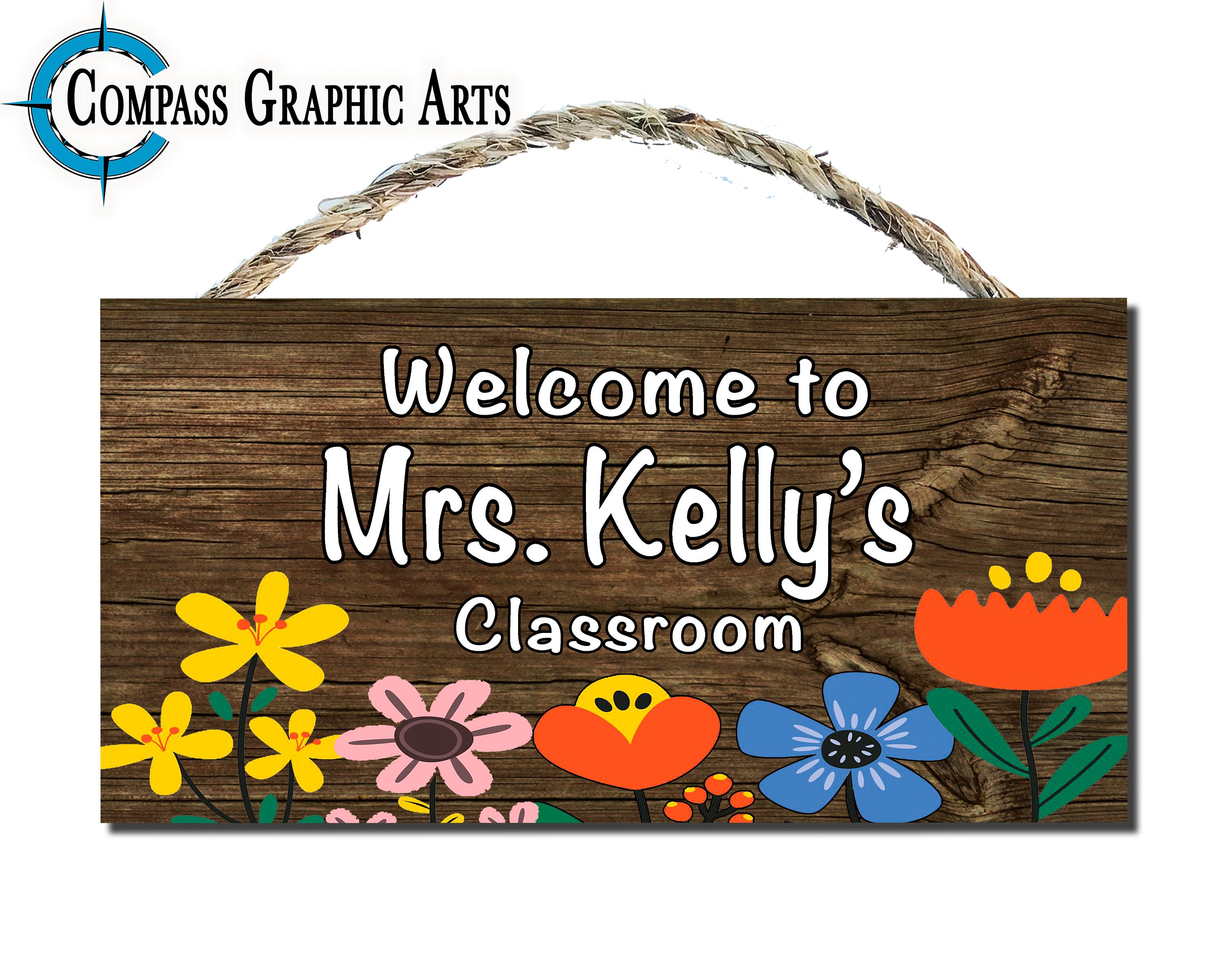Custom Teacher Sign Personalized Name Classroom Wall - Etsy