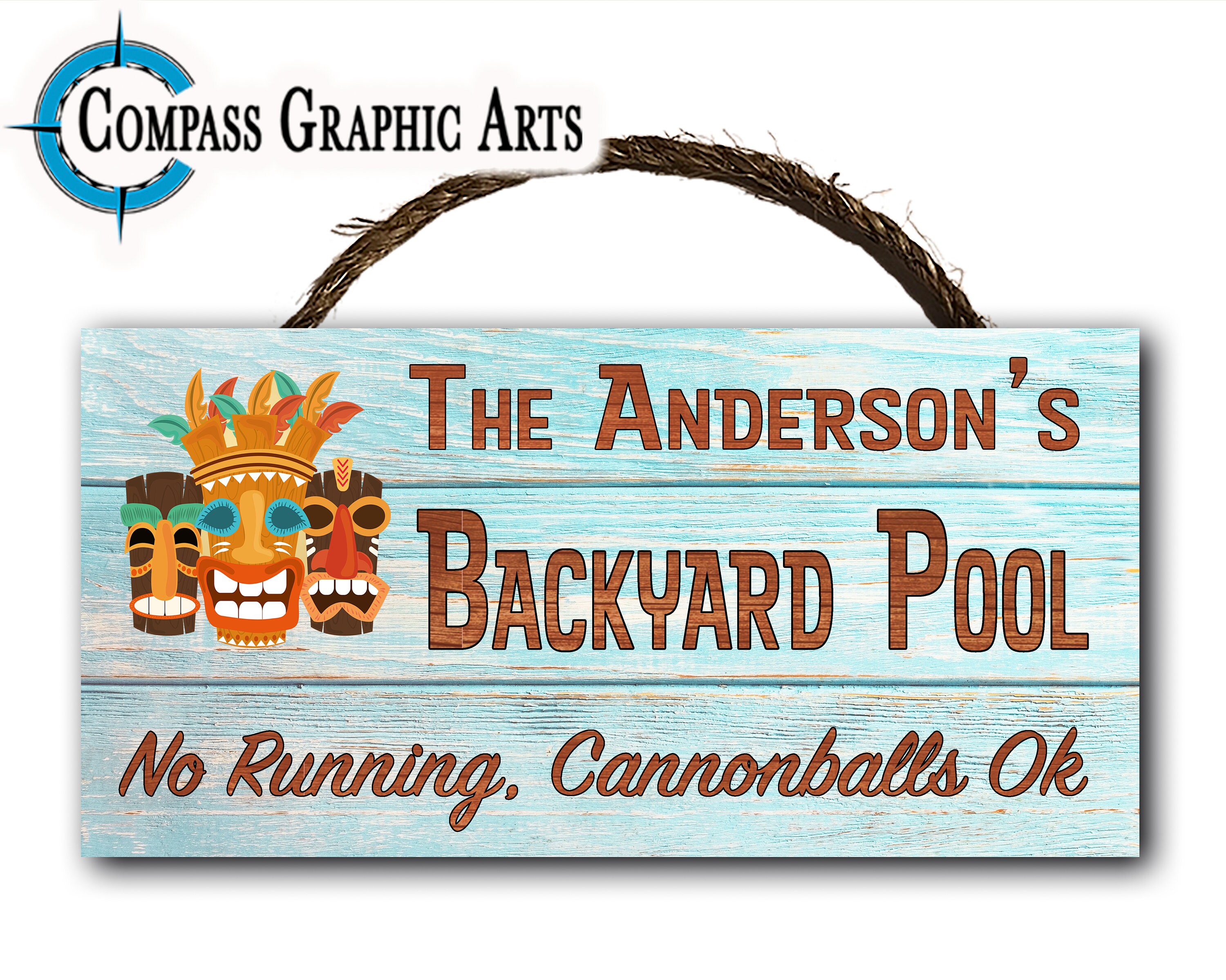 Tiki Bar Decor Hanging Wood Sign Custom Name Hawaiian Room | Etsy