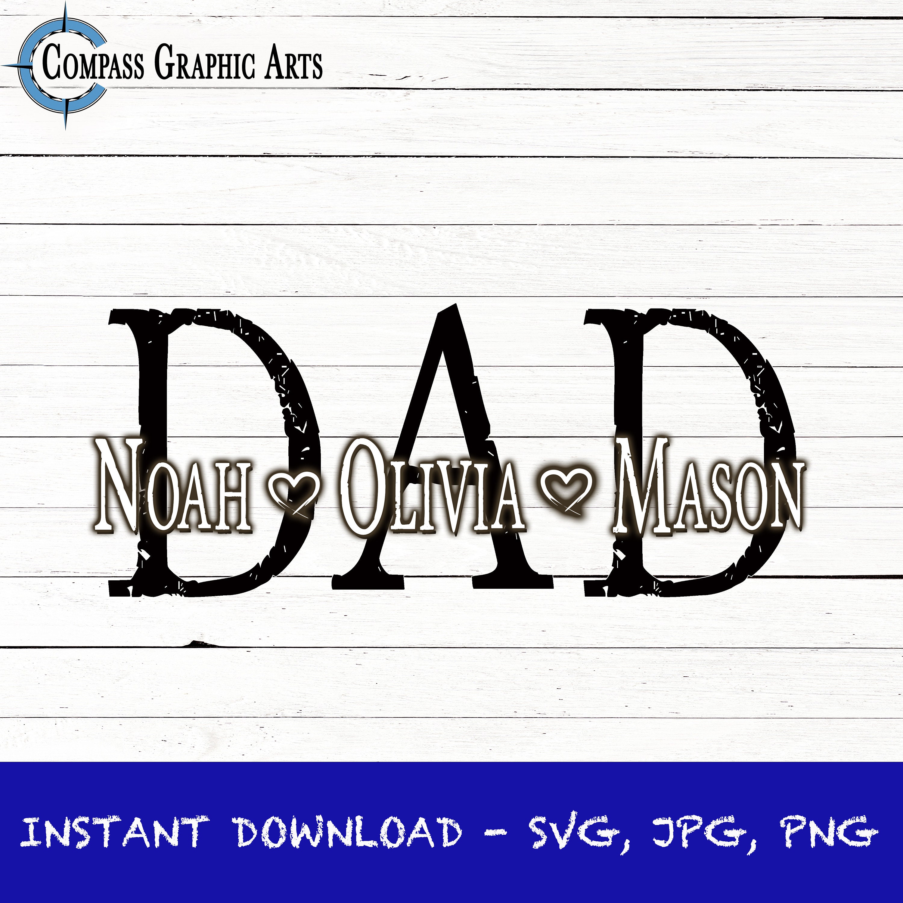 Fathers Day Sign Custom Name Kids Names Dad Gift Etsy