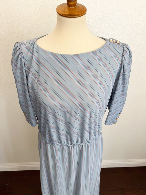 1980s Vintage Striped Secretary Dress 80s Vtg Host