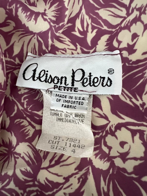 1980s Vintage Alison Peters Floral Blouson Secret… - image 9