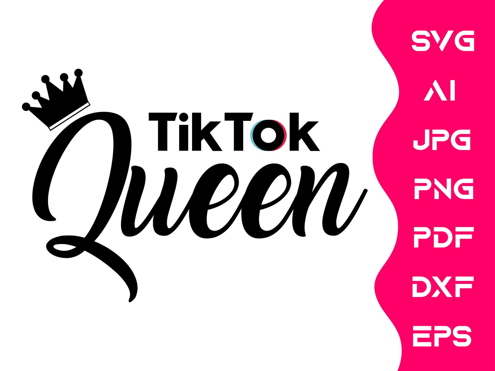 TikTok Queen vector Cricut Machine Etsy