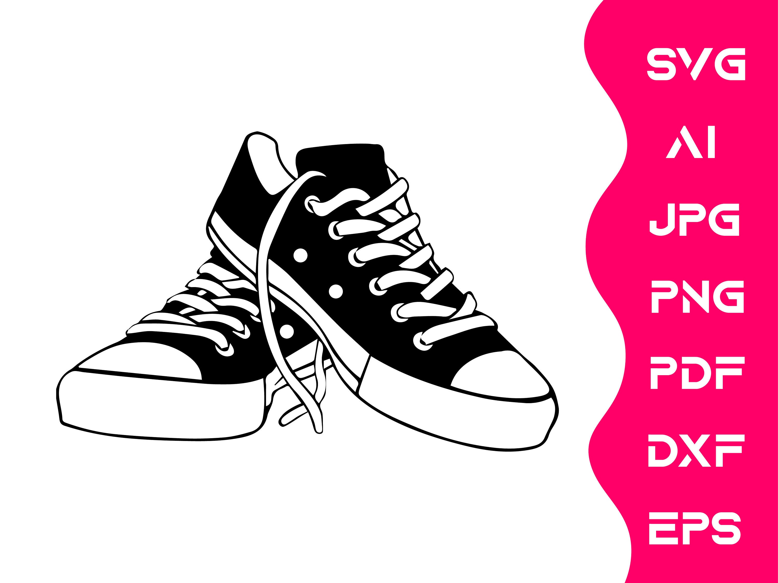 Converse Chuck Taylors Vector Cricut Machine Etsy