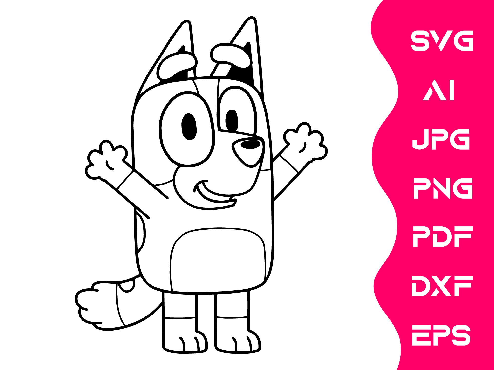 Download Bluey Bingo Heeler Silhouette vector Cricut Machine | Etsy