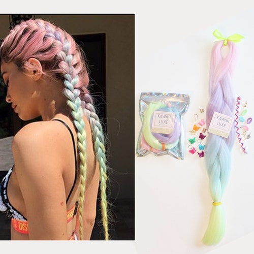 Rainbow Ombre Kanekalon Synthetic Rave Festival Braiding Hair - Etsy UK Rainbow Ombre Kanekalon Synthetic Rave Festival Braiding Hair - Etsy UK