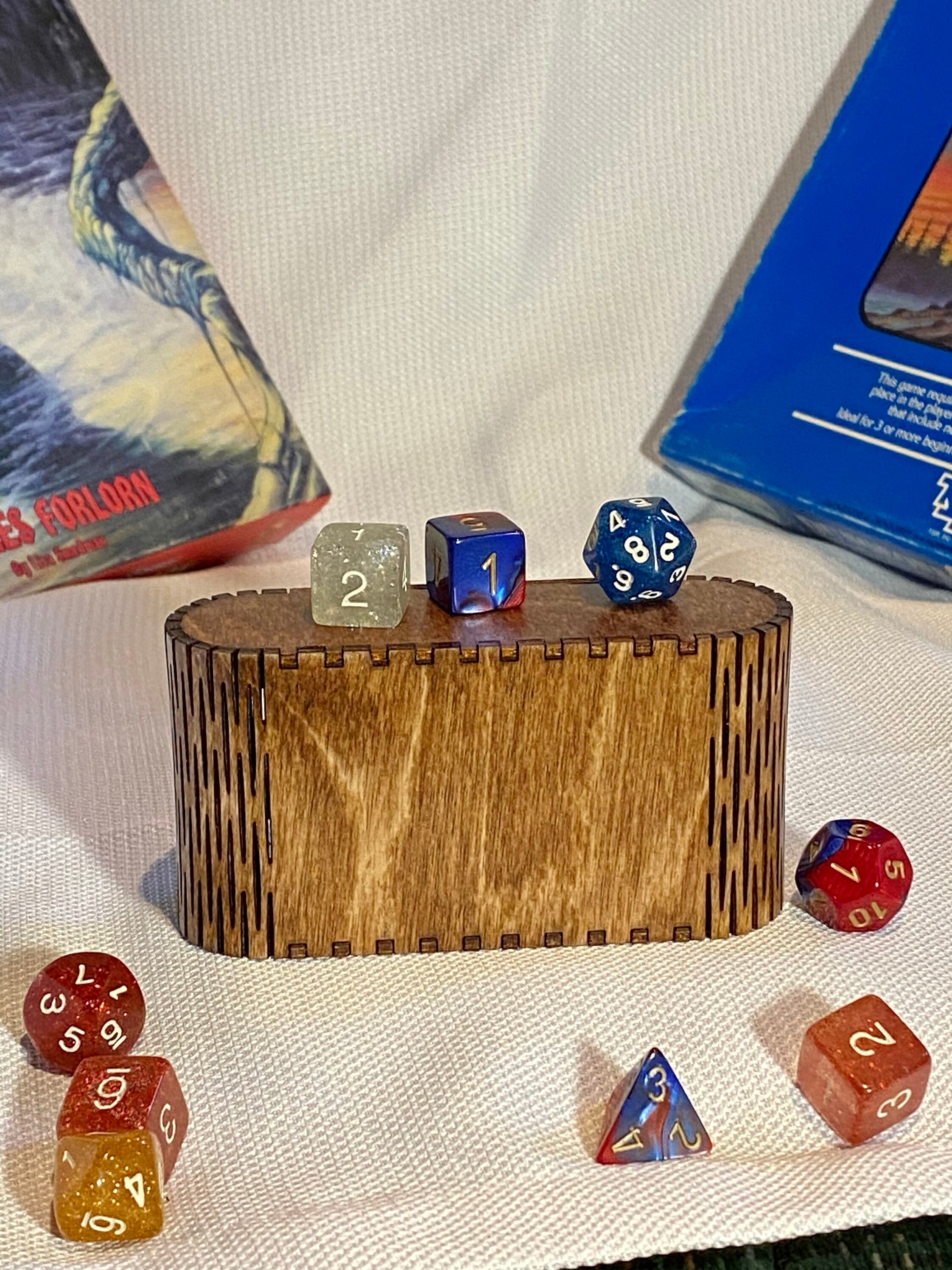 Laser Engraved/Cut Wooden Dice Box Etsy