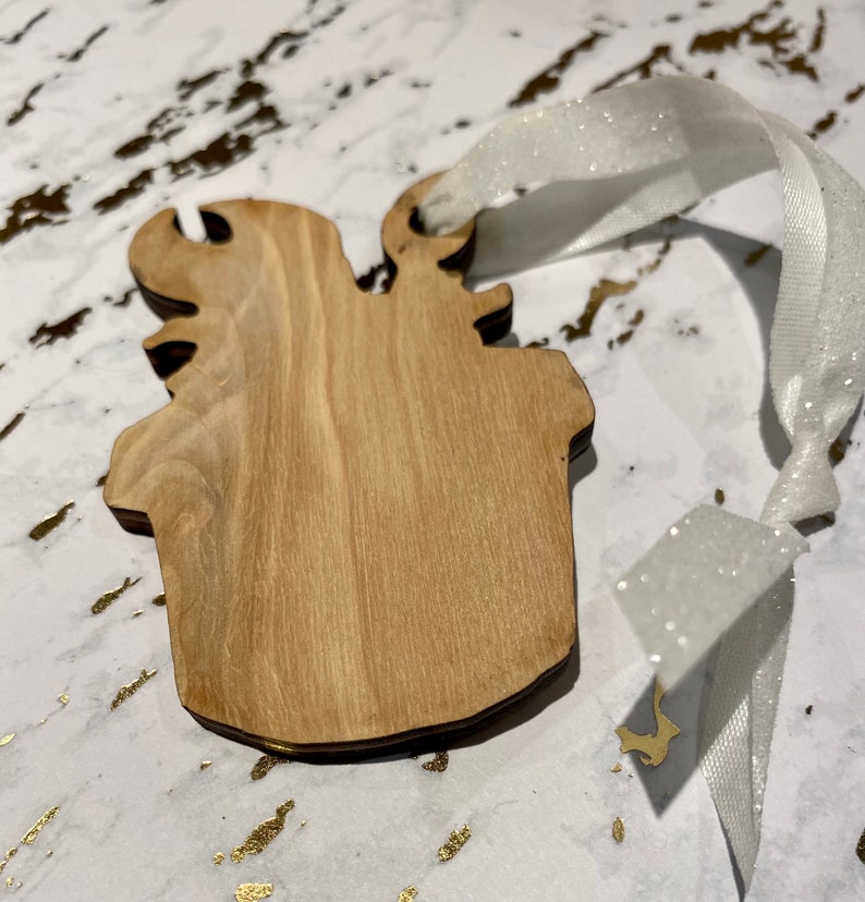 Laser cut birch wood mandrake Harry Potter Christmas ornament