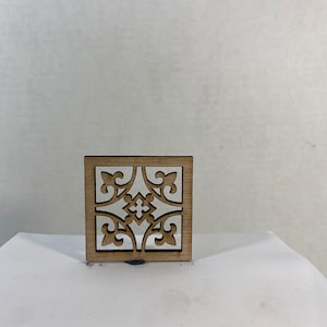 Dollhouse Miniature Window Insert/Panel Square Design G Deco Style