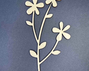 Unpainted Wooden Flowers-Daisy 1
