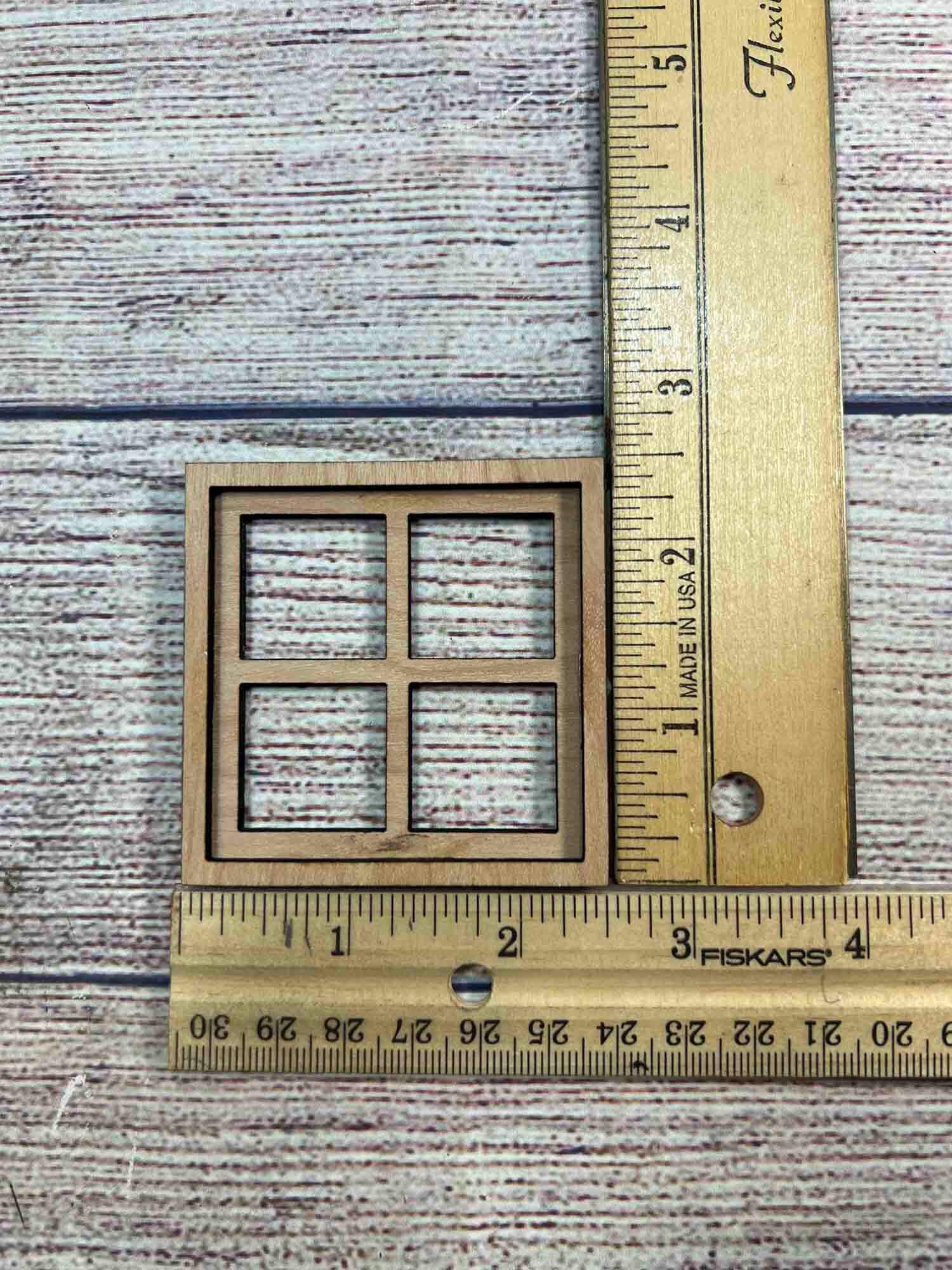 Miniature Square Four Pane Window With Trim: Dollhouse, Diorama, Book ...