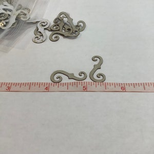Mini laser cut chipboard S shaped iron door hinge décor