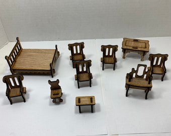 Kit de muebles de casa de muñecas de madera para hacer tú mismo 1