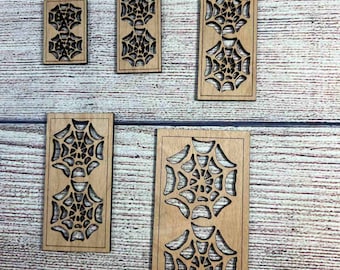 Miniature Rectangular Spiderweb Window - Dollhouse, Diorama, Tabletop Terrain, Scrap booking & Craft Supply