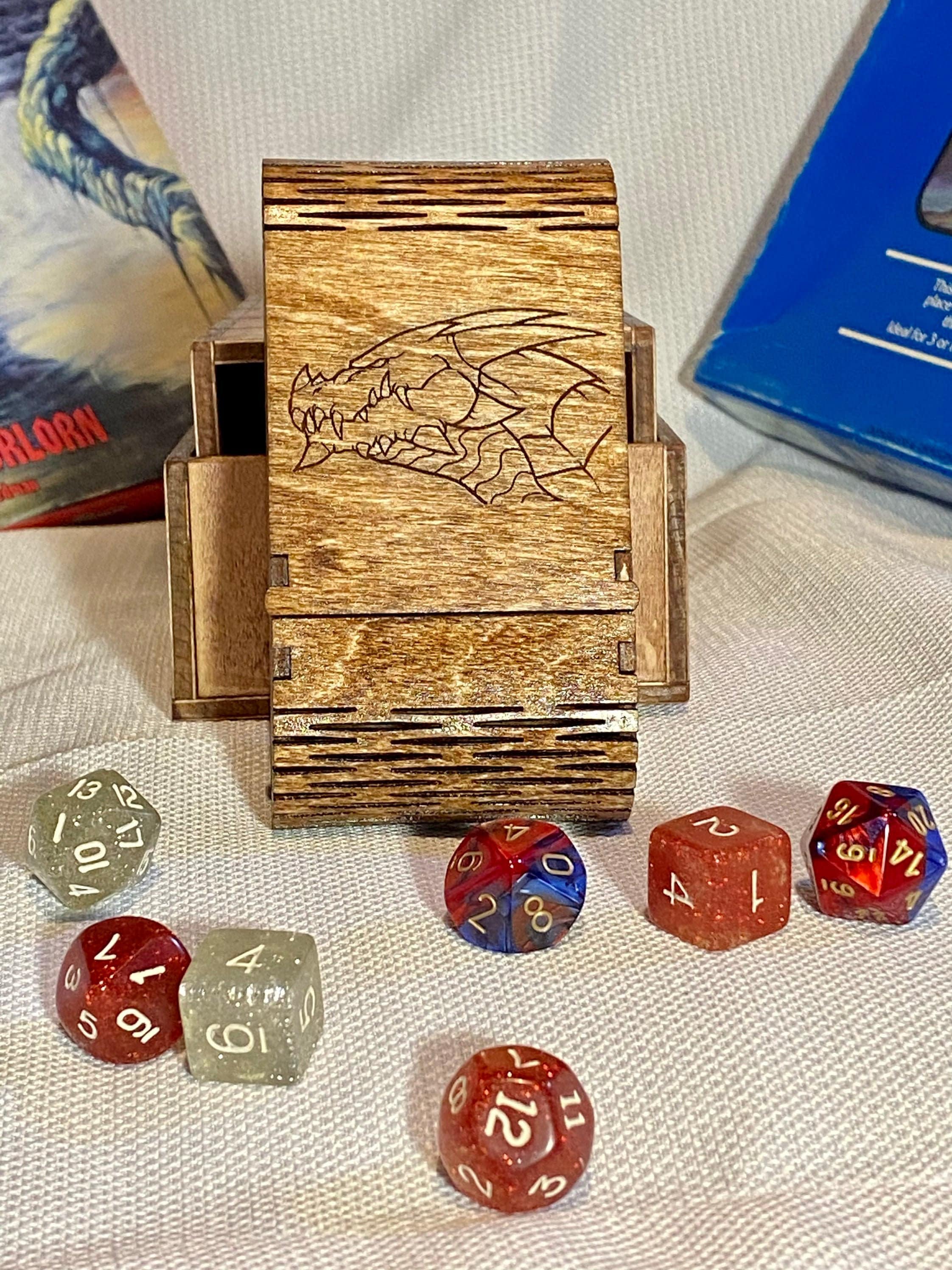Laser Engraved/Cut Wooden Dice Box Etsy