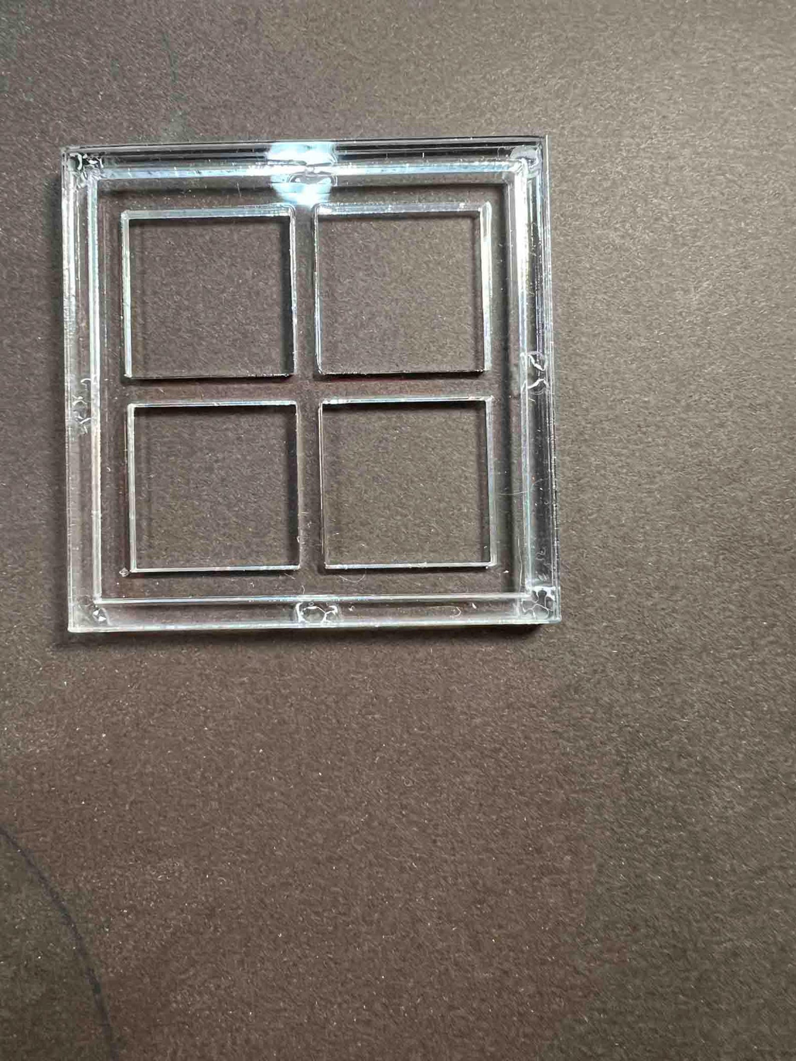 Miniature Square Four Pane Window With Trim: Dollhouse, Diorama, Book ...