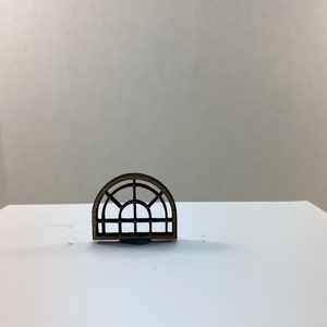 Miniature Window Insert/Panel Half Circle Deco 2 Style for Dollhouse, Diorama, Book Nook, or Scrapbooking