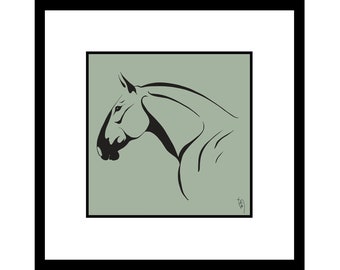 LUSITANO, Horse Illustration Framed