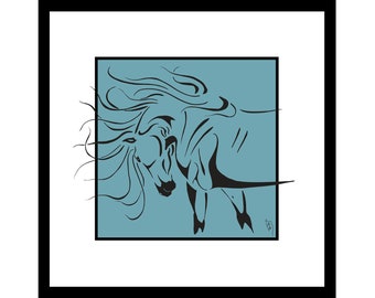 TOSS, Horse Illustration Framed