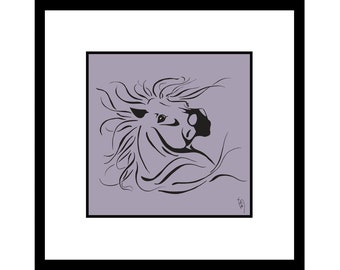 ATTITUDE, Horse Illustration Framed