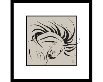 FLAMENCO, Horse Illustration Framed