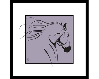 HEADING HOME, Horse Illustration Framed