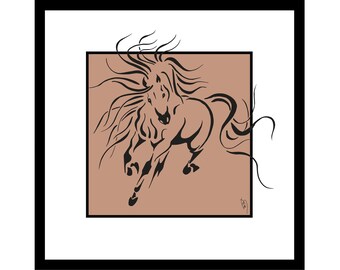 SALSA, Horse Illustration Framed