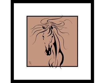 ATHENA, Horse Illustration Framed