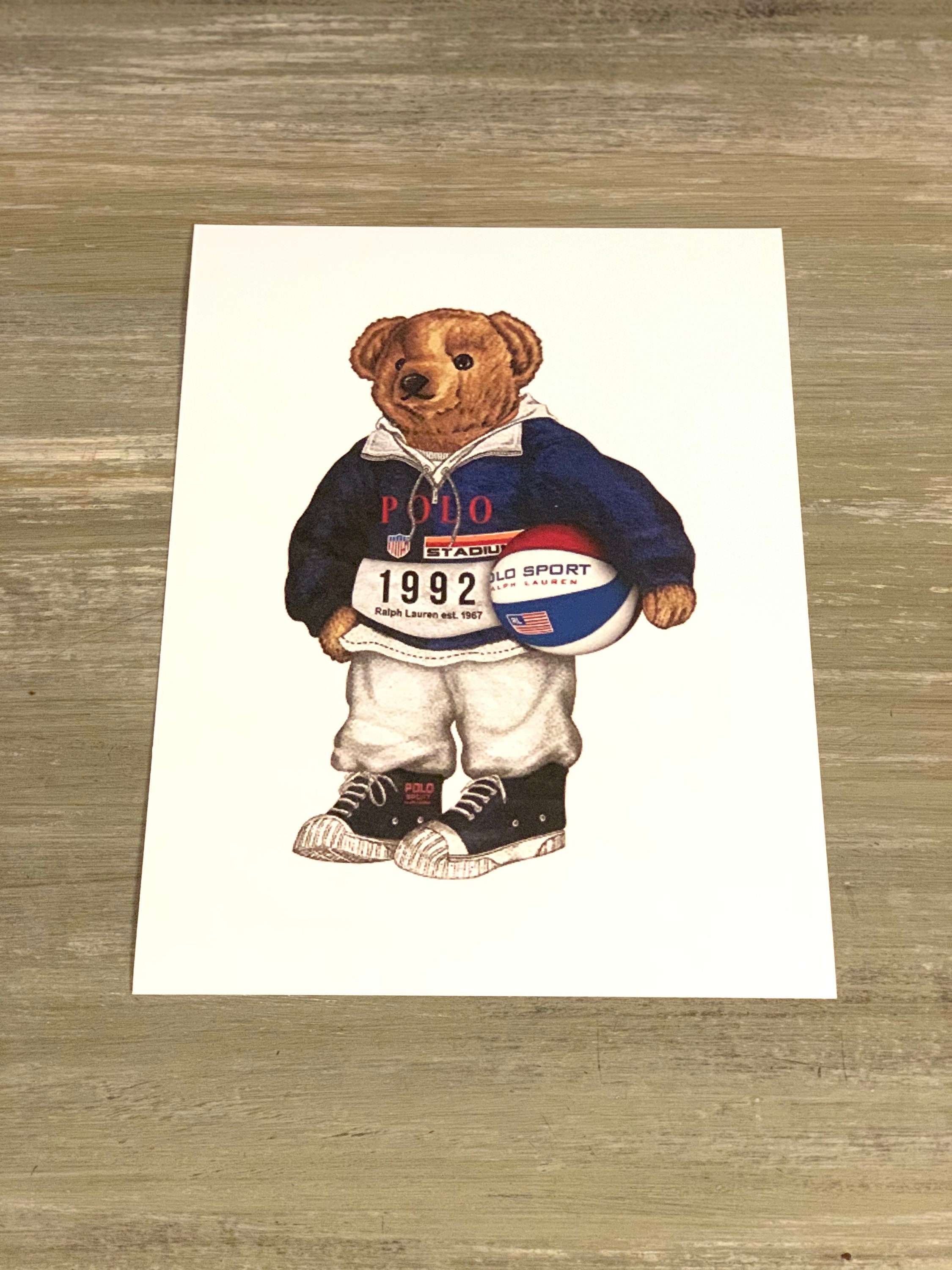 9X12 Polo Bear Print USA - Etsy