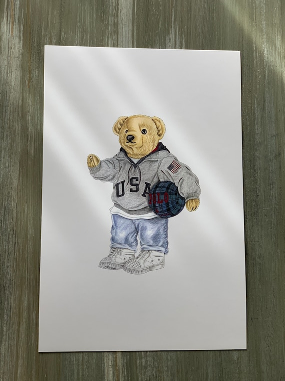 Polo Ralph Lauren クマ イラスト トレーナー ポロベアー 12X18 Polo Bear 100lb uncoated cover - Etsy 日本