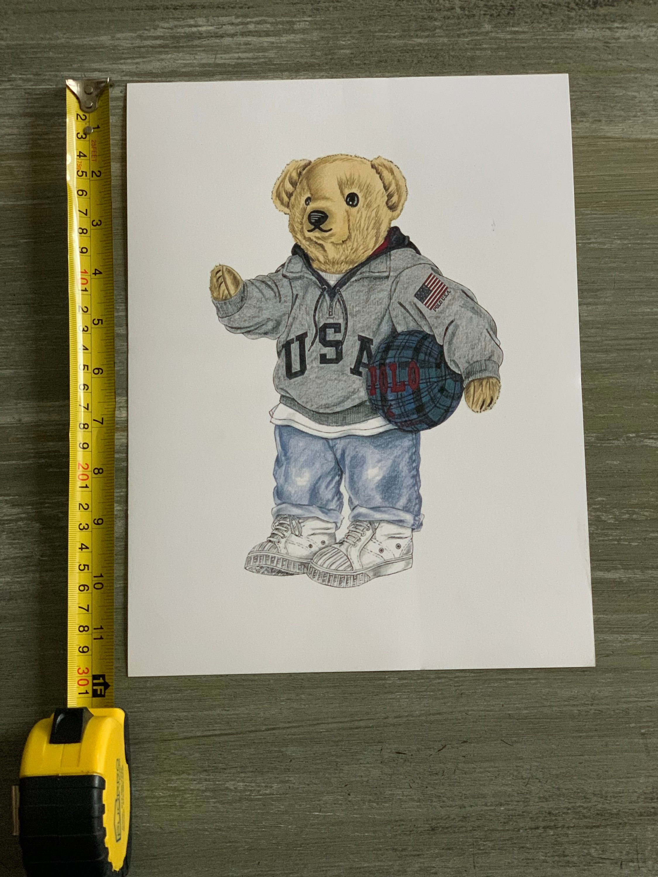 90's.polo.BEAR/長袖Tシャツ、ヴィンテージ、バスケUSAプリント