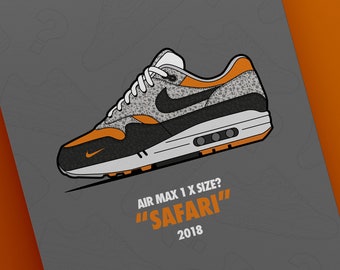 Air Max 1 X Size safari Print Etsy