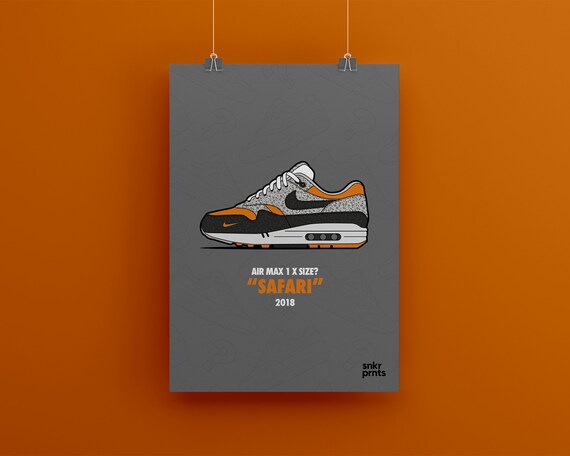Air Max 1 X Size? 'safari' Print - Etsy