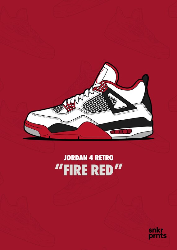 jordan 4 red and white