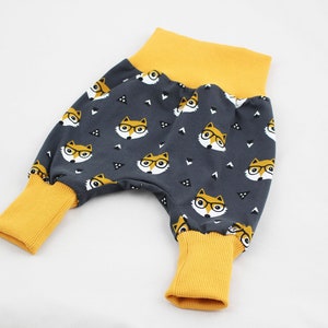 Pantalons à pompe Bébé Gr. 44, 50-56, 62-68, 74-80, 86-92 Animaux de la forêt, renard, nerd
