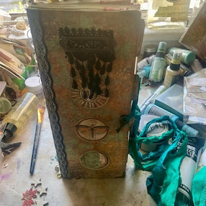 Tall and Lovely Handmade Grimoire Junk Journal Book