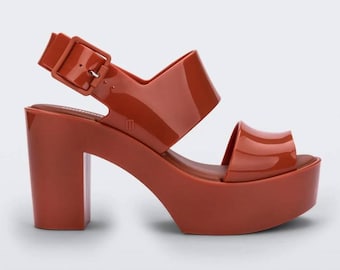 Melissa Mule III Rust Platform Sandal New 22'