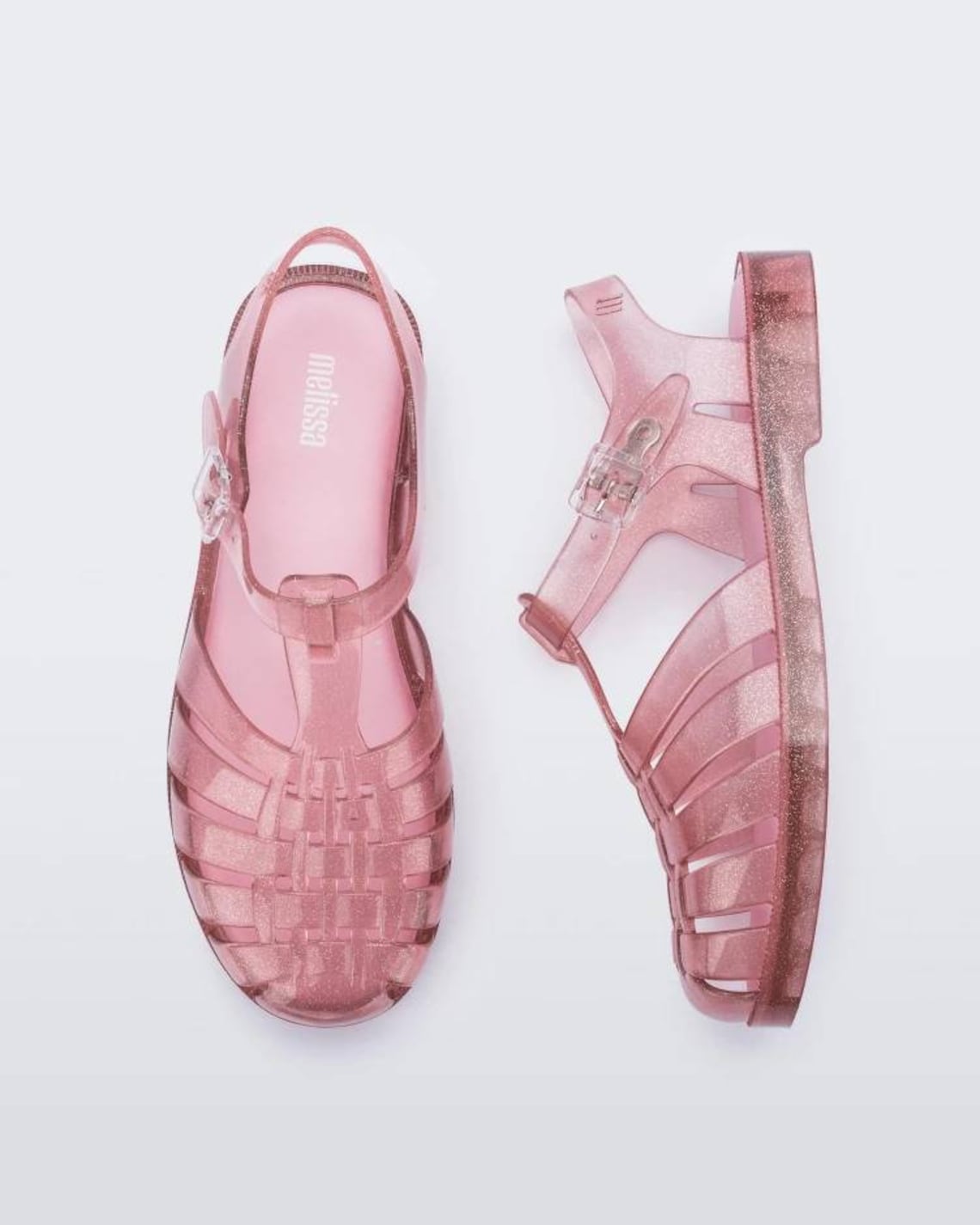 Melissa Possession Clear Pink Glitter Classic Jelly Sandals Etsy