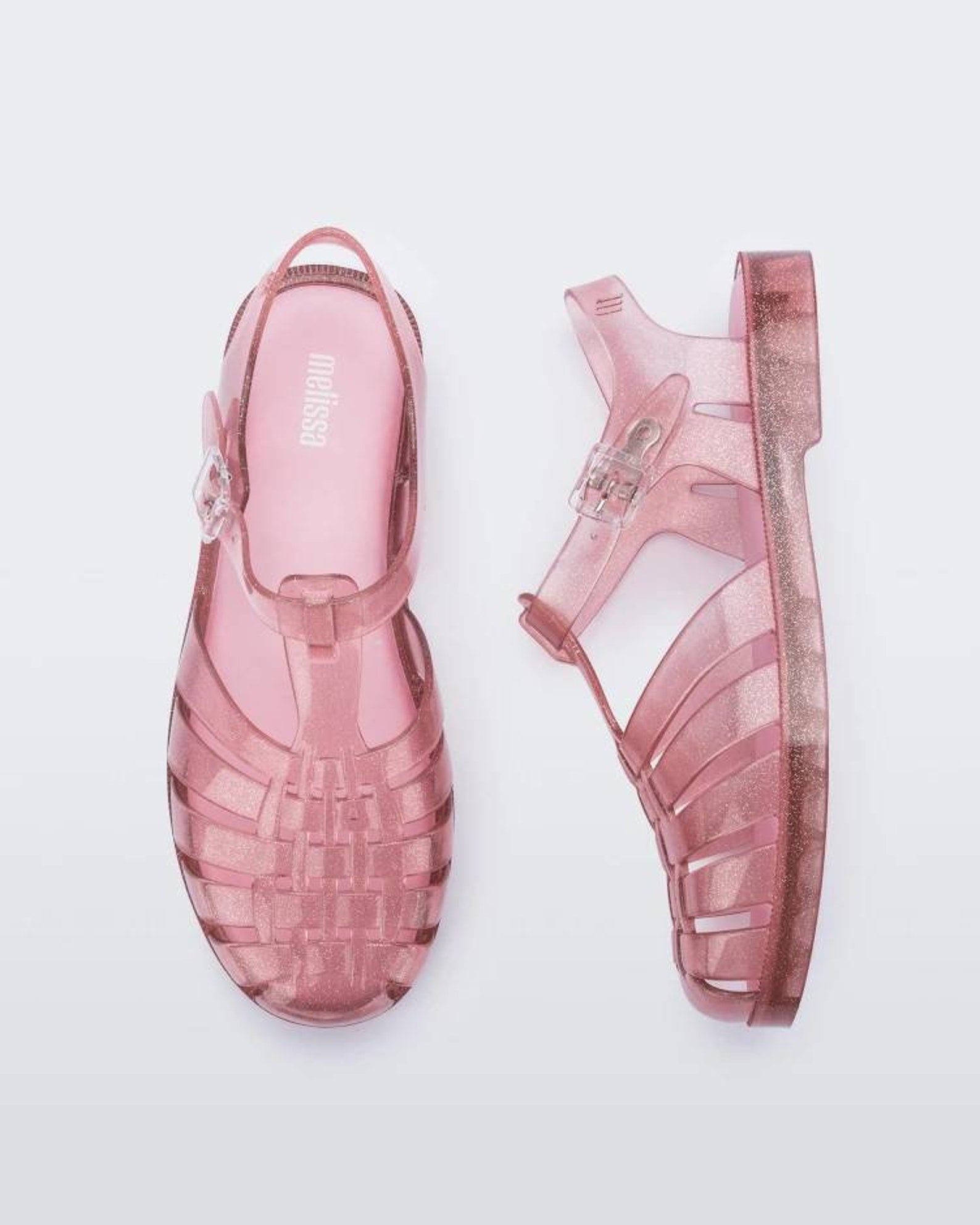 Melissa Possession Clear Pink Glitter Classic Jelly Sandals Etsy