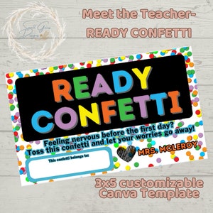 Ready Confetti + Meet the Teacher Tag