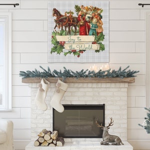 Holiday Decor Vintage Santa Claus Canvas Sign, Christmas Wall Decor, Santa Claus Sign, Christmas Square Canvas Wall Decor, Multiple Sizes